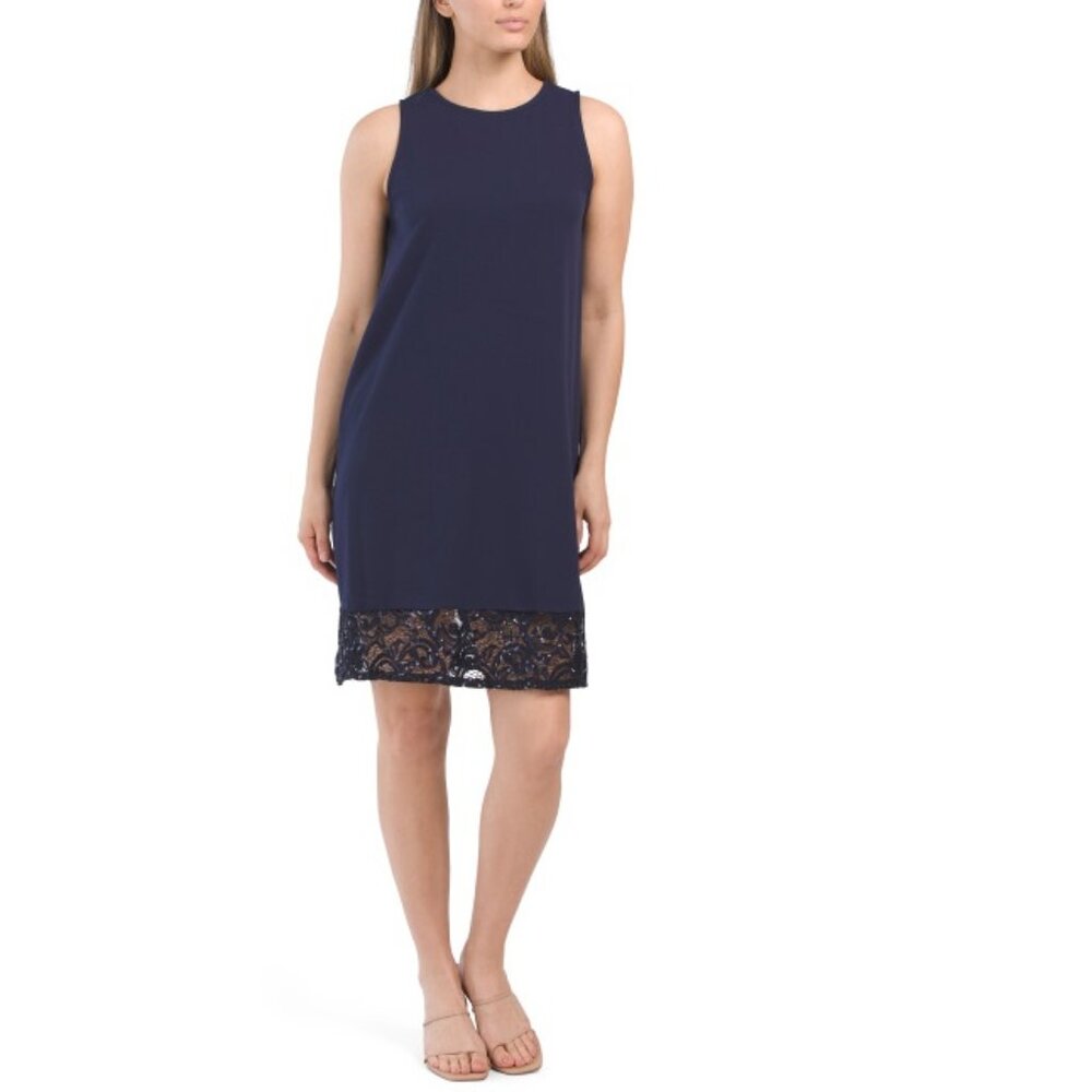 MARINA   Sequin Lace Border dress